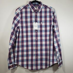 NWT Ben Sherman Textured Plaid Button Down America